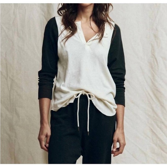 THE GREAT. Tops - The Great Baseball Henley Tee Recycled Cotton